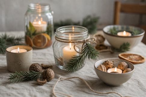 Concevoir des bougeoirs de table festifs avec des objets du quotidien
