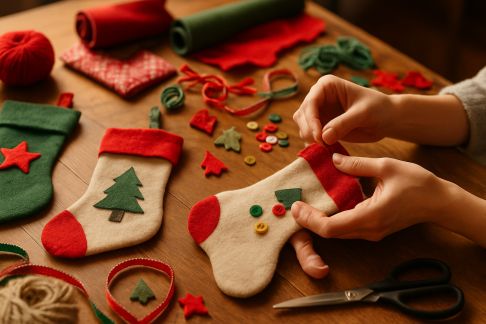 Astuces pour fabriquer des chaussettes de Noël originales à la main