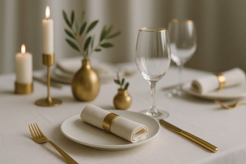 Accessoiriser la table avec des touches dorées sans tomber dans l’excès