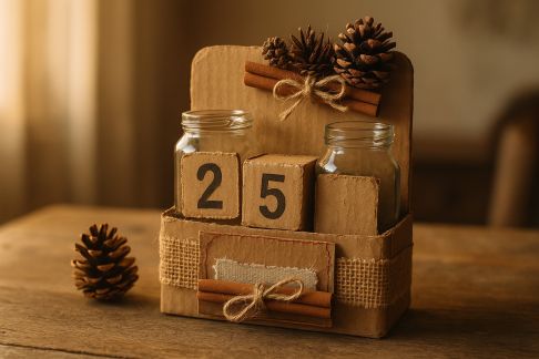 Réaliser un calendrier perpétuel de Noël avec des matériaux recyclés