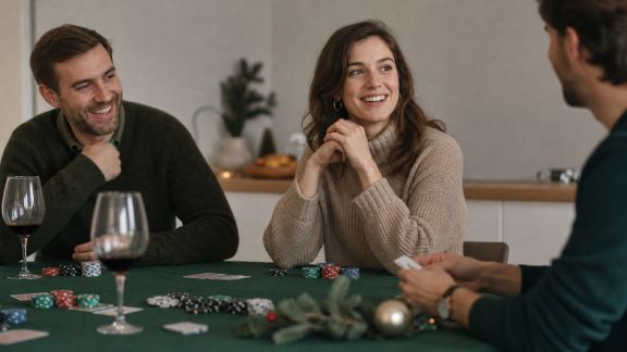 Soirée casino de Noël à la maison : organiser une table de jeux conviviale