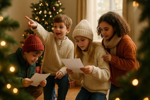 Jeux de piste dans la maison pour une fête de Noël inoubliable