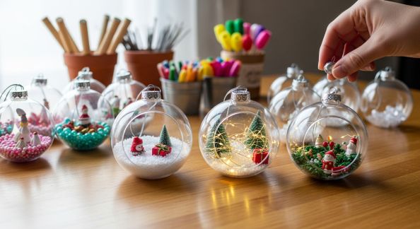 Customiser des boules de Noël transparentes selon vos envies