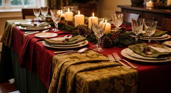 Choisir la nappe idéale pour une table de Noël accueillante