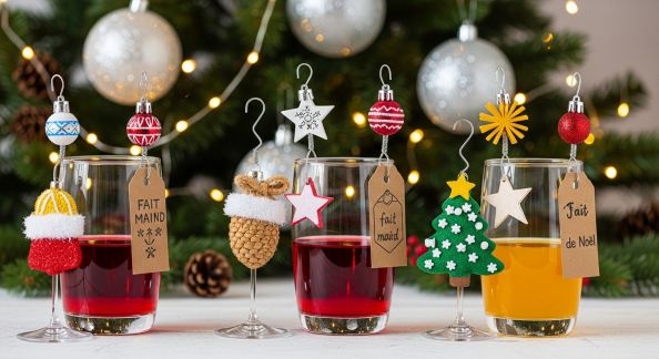 DIY : fabriquer ses marque-verres de Noël pour les fêtes en famille