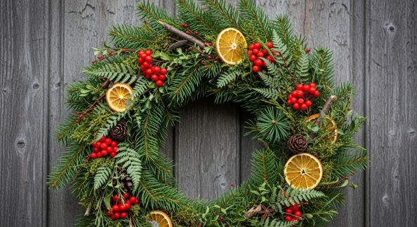 Concevoir sa couronne de porte avec des éléments de la forêt