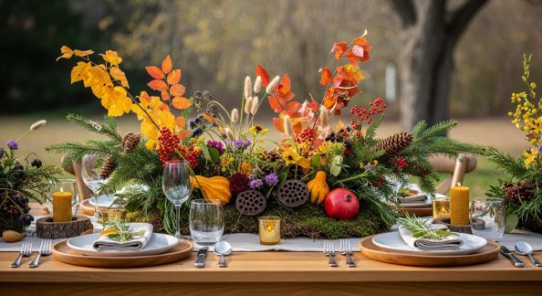 Comment utiliser la nature pour décorer sa table de fête facilement