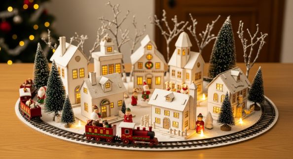 Tuto : réaliser un village de Noël miniature avec du carton