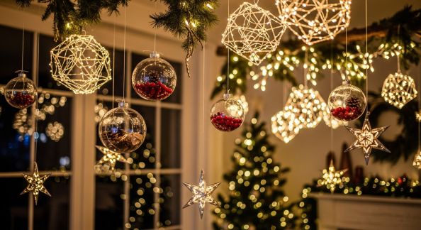 Suspensions de Noël : idées originales pour des plafonds et fenêtres festifs