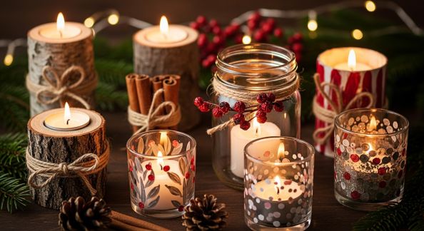 Idées pour réaliser des bougeoirs de Noël personnalisés à petit budget