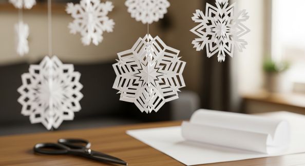 Créer des flocons de neige en papier pour décorer la maison facilement