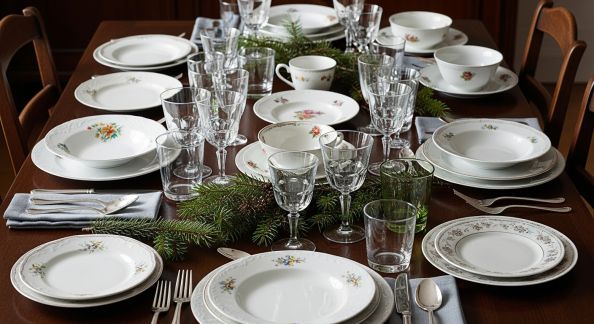 Bien combiner vaisselle dépareillée pour une table tendance à Noël